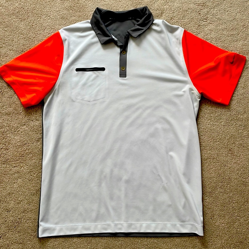 Nike Performance Large Golf Polo (Salmon/Gray/Dark Gray)